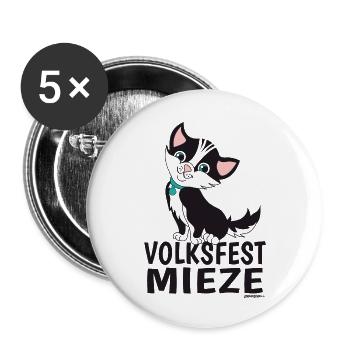 Volksfest Mieze - Buttons klein 25 mm (5er Pack) - Weiß - Vorne