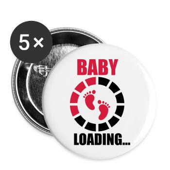 Baby loading - Buttons klein 25 mm (5er Pack) - Weiß - Vorne
