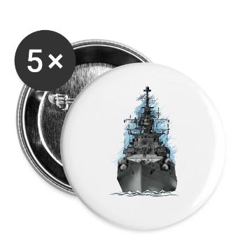 Schiff - Buttons klein 25 mm (5er Pack) - Weiß - Vorne