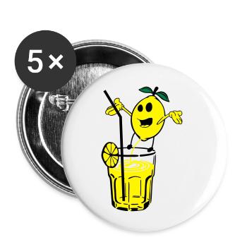 zitrone pinkelt limonade - Buttons klein 25 mm (5er Pack) - Weiß - Vorne