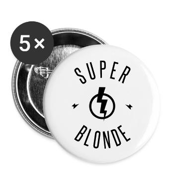 super blonde - Lot de 5 petits badges (25 mm) - blanc - Devant