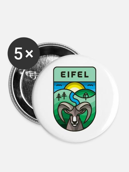 Eifel Patch - Buttons klein 25 mm (5er Pack) - Weiß
