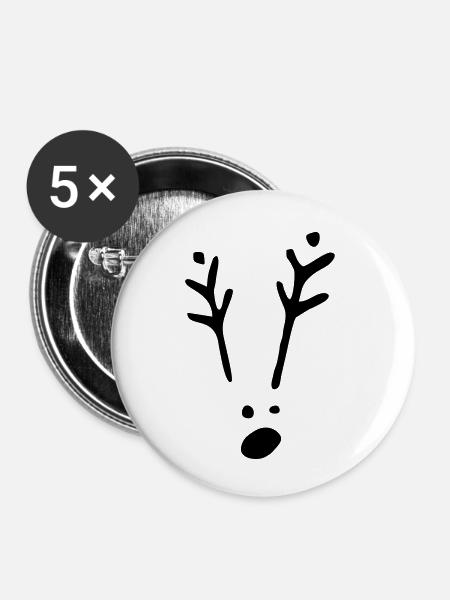 Rudolf 1c Xmas - Buttons klein 25 mm (5er Pack) - Weiß