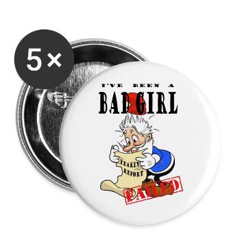 Excited Xmas Gnome (Girl) - Buttons small 1''/25 mm (5-pack) - white - Front