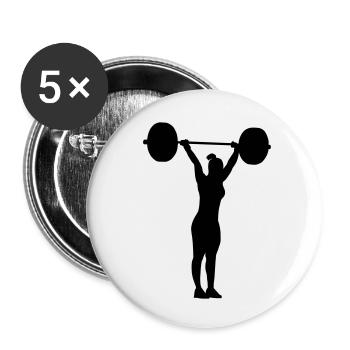 Stoßen Endposition Frau - Buttons klein 25 mm (5er Pack) - Weiß - Vorne