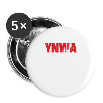 ynwa in red - Buttons small 1''/25 mm (5-pack) - white - Front