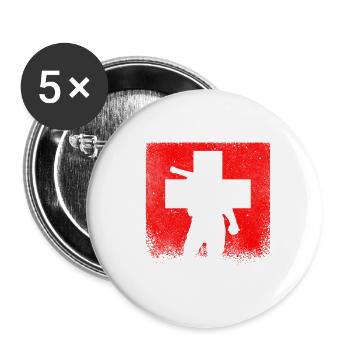 Tell - Schwiizer - Stolz - Buttons small 1''/25 mm (5-pack) - white - Front