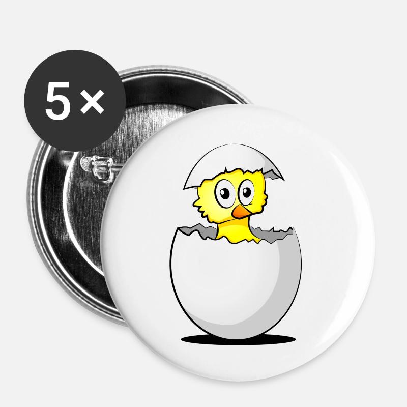 Meuf - Lot de 5 petits badges (25 mm) - blanc