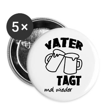 Geschenk Vatertag Familie Bier Spruch lustig Vater - Buttons klein 25 mm (5er Pack) - Weiß - Vorne
