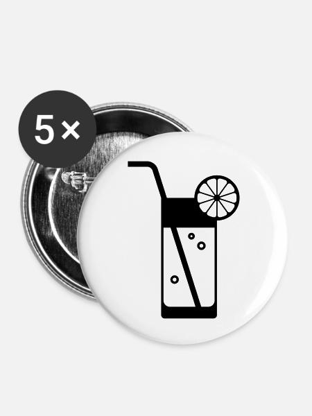 Orangensaft - Buttons klein 25 mm (5er Pack) - Weiß