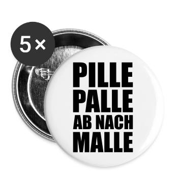 Pille Palle Malle - Buttons klein 25 mm (5er Pack) - Weiß - Vorne