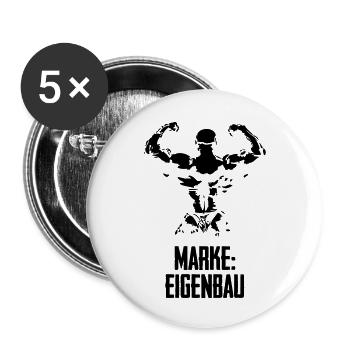 bodybuilding man - Buttons klein 25 mm (5er Pack) - Weiß - Vorne