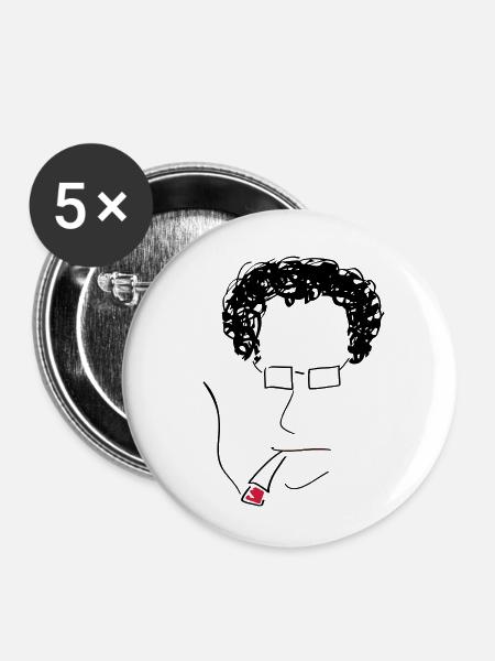 SMOKE BRAIN HPSTR - Buttons klein 25 mm (5er Pack) - Weiß