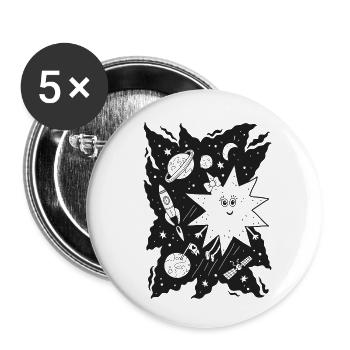 Stella étoile pour colorier - Lot de 5 petits badges (25 mm) - blanc - Devant