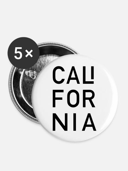 California - Buttons klein 25 mm (5er Pack) - Weiß