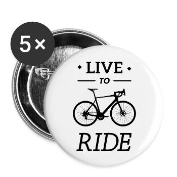 vivre à vélo de route vélo Cyclisme - Lot de 5 petits badges (25 mm) - blanc - Devant