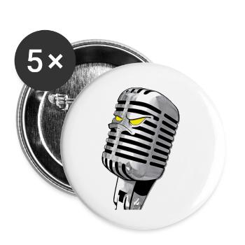 micro hip hop - Buttons small 1''/25 mm (5-pack) - white - Front