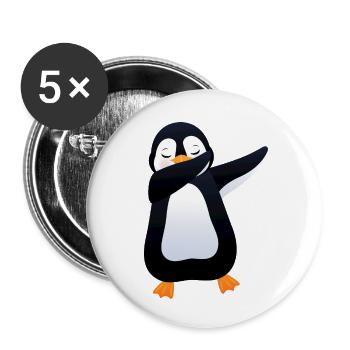 Penguin Dab Dance - Cool Gift - Buttons small 1''/25 mm (5-pack) - white - Front