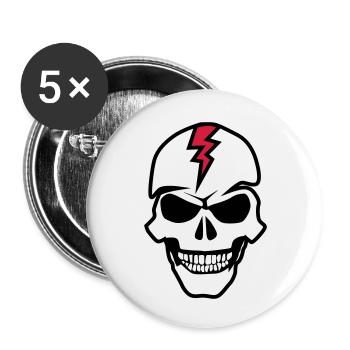 death head skull eclair dead haed - Buttons small 1''/25 mm (5-pack) - white - Front