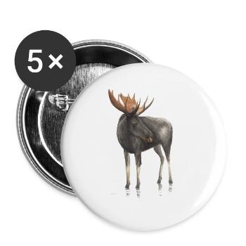 Elch - Buttons klein 25 mm (5er Pack) - Weiß - Vorne