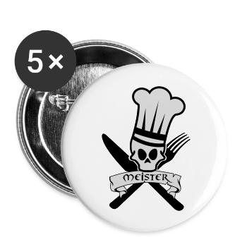 Master chef - Lot de 5 petits badges (25 mm) - blanc - Devant