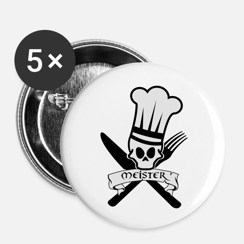 Master Chef - Buttons small 1''/25 mm (5-pack) - white