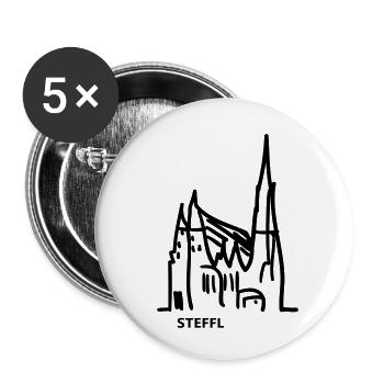 Wien Steffl - Buttons klein 25 mm (5er Pack) - Weiß - Vorne