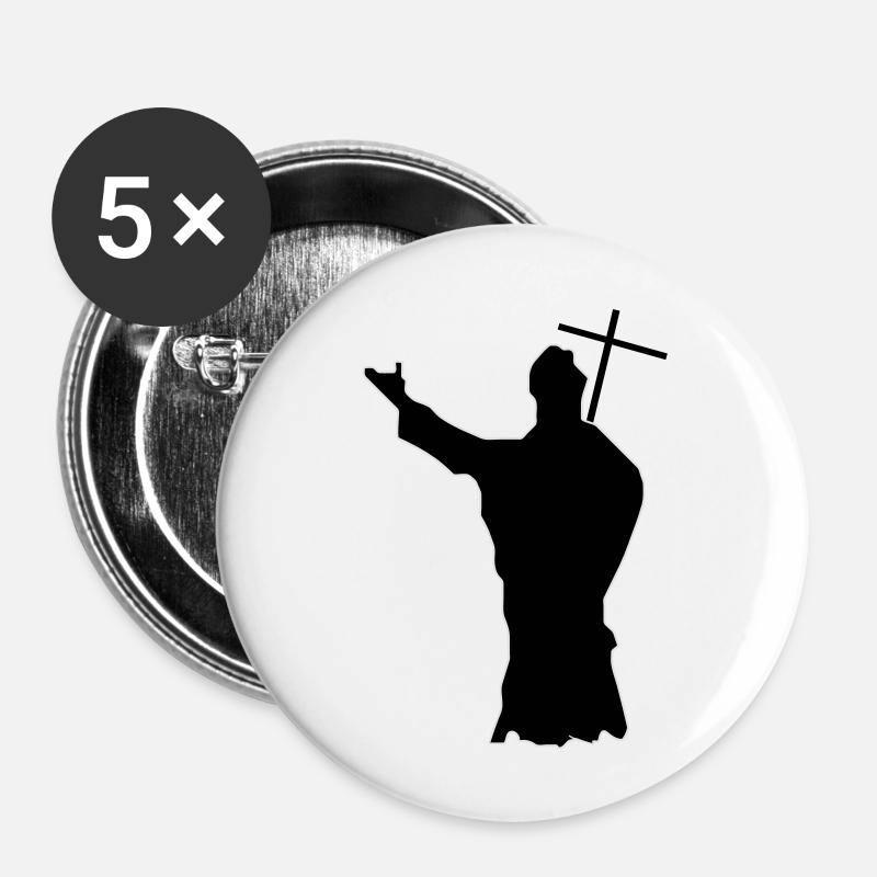 pope - Buttons small 1''/25 mm (5-pack) - white