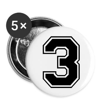 drei - Buttons small 1''/25 mm (5-pack) - white - Front