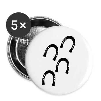 Les sabots de chevaux - Lot de 5 petits badges (25 mm) - blanc - Devant