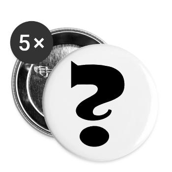 Question mark - Buttons small 1''/25 mm (5-pack) - white - Front