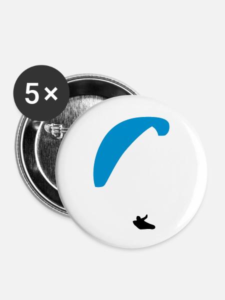 paragleiten - Buttons klein 25 mm (5er Pack) - Weiß
