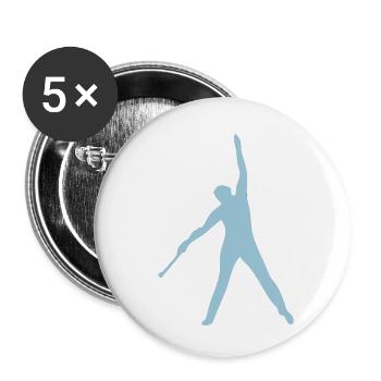 dancer twirling baton7 - Buttons small 1''/25 mm (5-pack) - white - Front