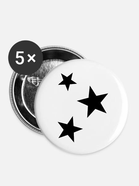 étoile - Buttons klein 25 mm (5er Pack) - Weiß