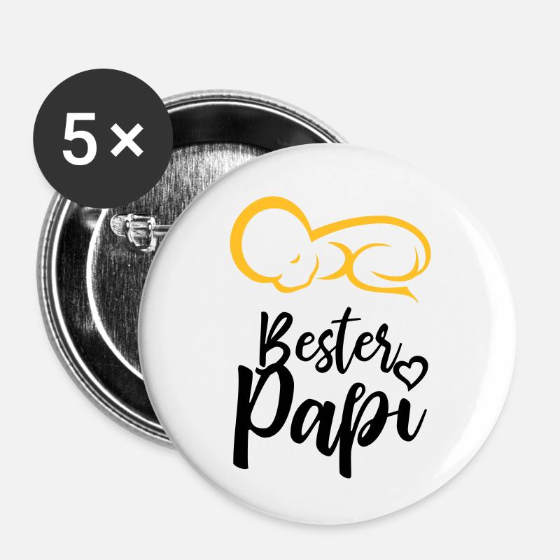 Best dad father's day gift - Buttons small 1''/25 mm (5-pack) - white