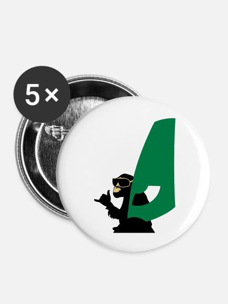 windsurfer monkey - Buttons klein 25 mm (5er Pack) - Weiß