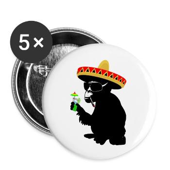 Funky Monkey - Lot de 5 petits badges (25 mm) - blanc - Devant