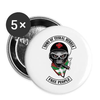euskal herria design 12 - Buttons small 1''/25 mm (5-pack) - white - Front
