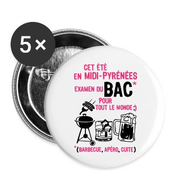 tray midi pyrenees aperture cooked barbecue beer - Buttons small 1''/25 mm (5-pack) - white - Front