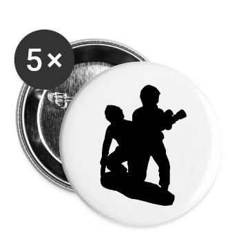 Pompier Equipe d'attaque BAT - Lot de 5 petits badges (25 mm) - blanc - Devant