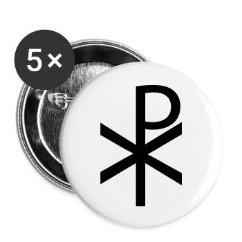 Christus Monogramm - Buttons klein 25 mm (5er Pack) - Weiß - Vorne