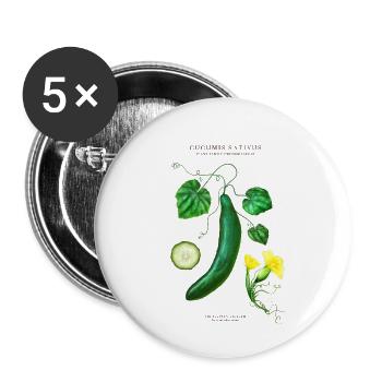 THE PLANTSPLATE FARM - Cucumis Sativus - Buttons klein 25 mm (5er Pack) - Weiß - Vorne