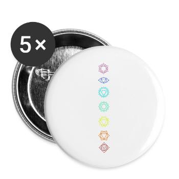 Seven chakras - Buttons small 1''/25 mm (5-pack) - white - Front