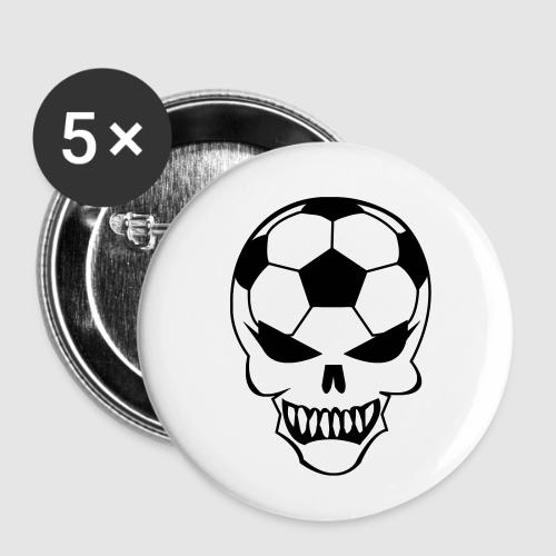 Fußball-Totenkopf - Buttons small 1''/25 mm (5-pack)