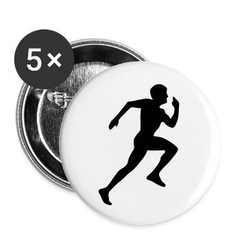 Runner Silhouette - Buttons klein 25 mm (5er Pack) - Weiß - Vorne
