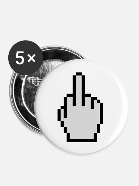 Finger-Gruß - Buttons klein 25 mm (5er Pack) - Weiß