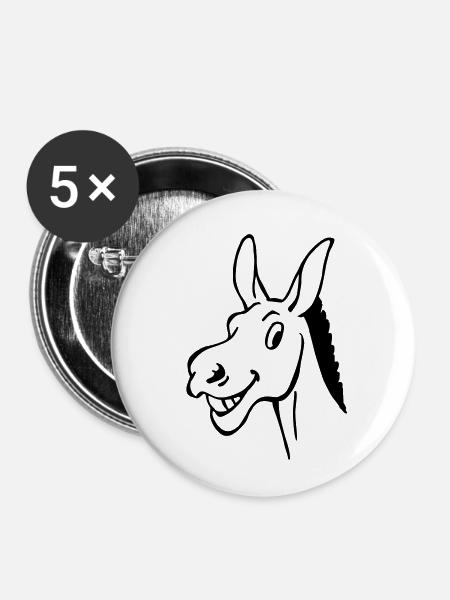 Grautier - Buttons klein 25 mm (5er Pack) - Weiß