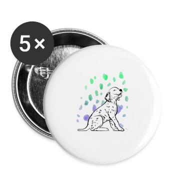 Dalmatiner Welpe - Buttons klein 25 mm (5er Pack) - Weiß - Vorne