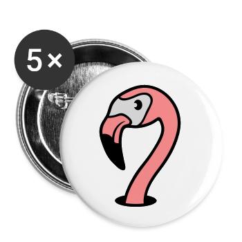 face head hole floor flamingo clip-art comic car - Buttons small 1''/25 mm (5-pack) - white - Front