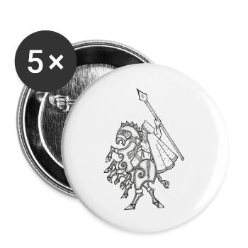 Odin, chevauchant Sleipnir - Lot de 5 petits badges (25 mm) - blanc - Devant